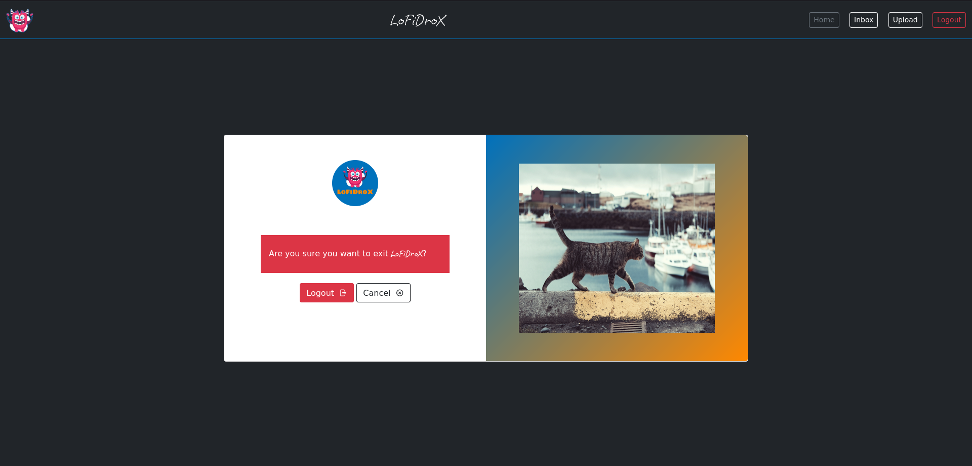 LoFiDroX: Logout page