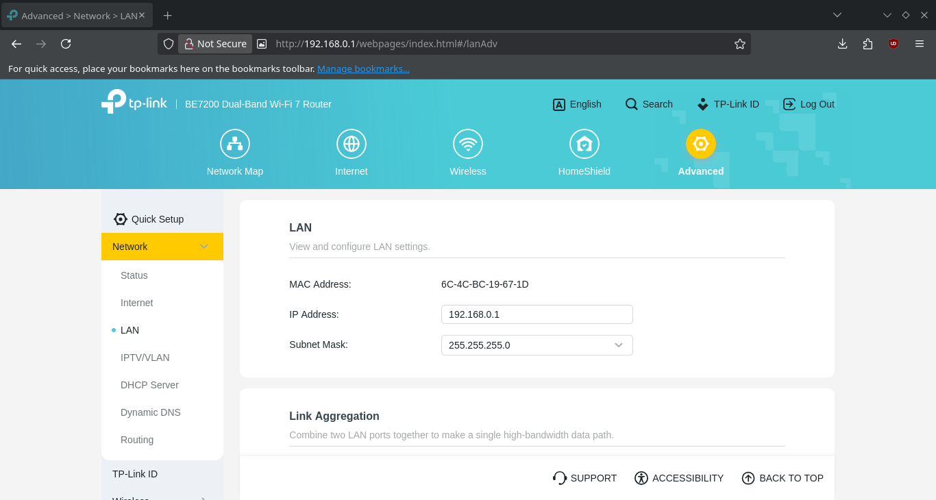 Configuration réseau LAN